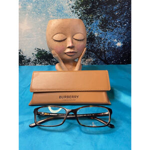 Burberry Eyeglasses Brown/Black Rectangular Size 53 16